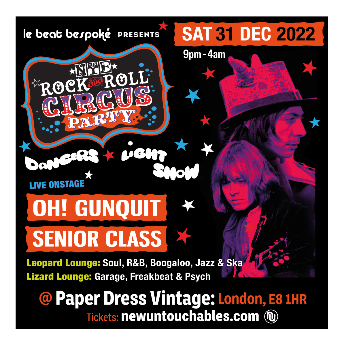 tickets » NYE Rock N Roll Circus 2022